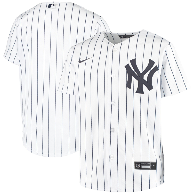 2020 MLB Youth New York Yankees Nike White Home 2020 Replica Team Jersey 1